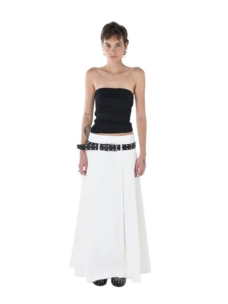 High Elasticity Slim Fit Tube Top Anti-Slip Prevent Clumping Prevent Exposure Chiffon Street Style Pure Color Vest Llgnahc