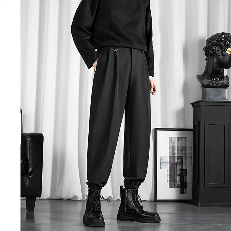 

Baggy Men Fashion Casual Solid Color Trousers Men Streetwear Loose Hip Hop Straight Pants Mens Classic Style Trousers 2023 A95