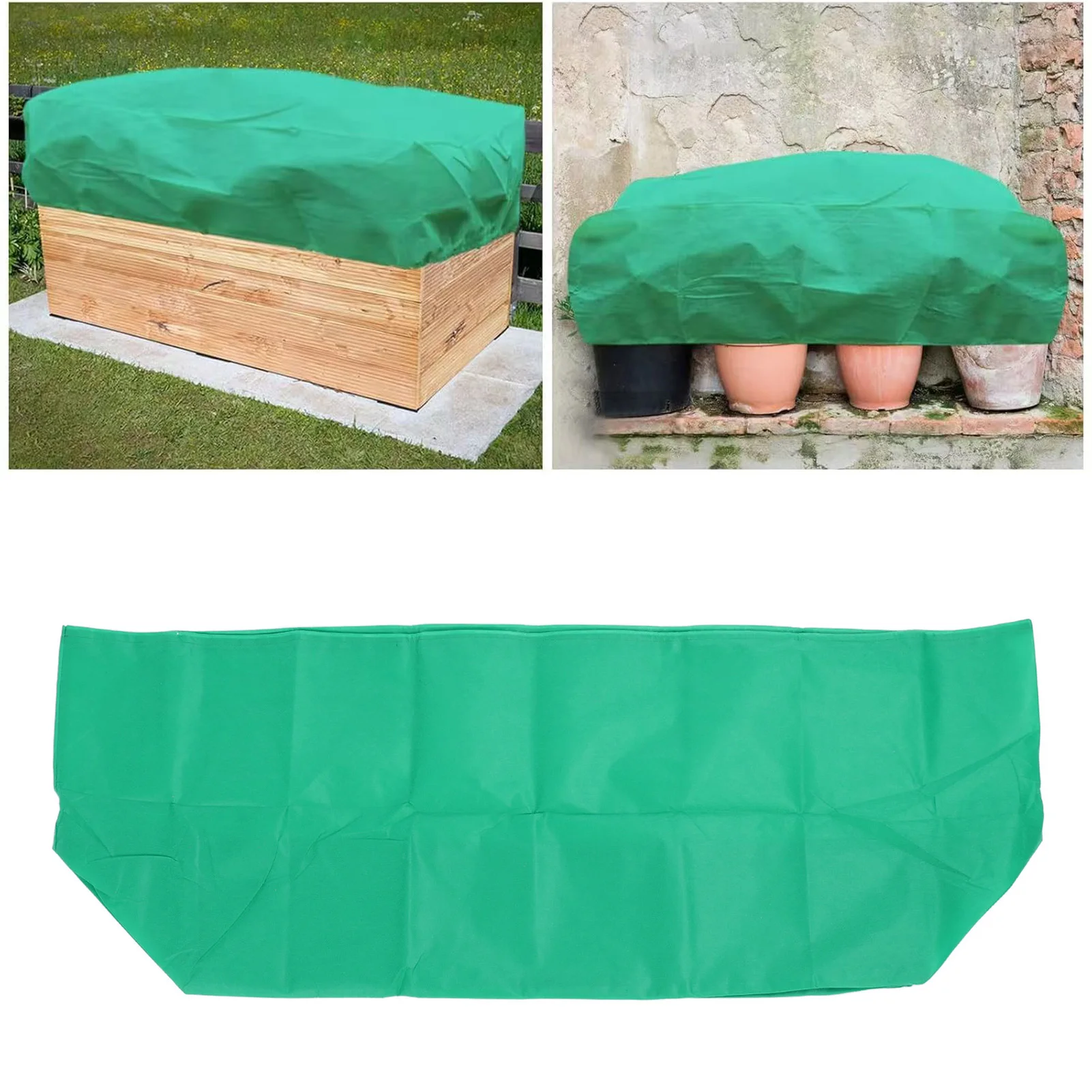 

3 Pack Plant Covers Rectangular Non Woven Fabric Antifreeze Cover With Drawstring For Outdoor Window Plants 100x40x45cm