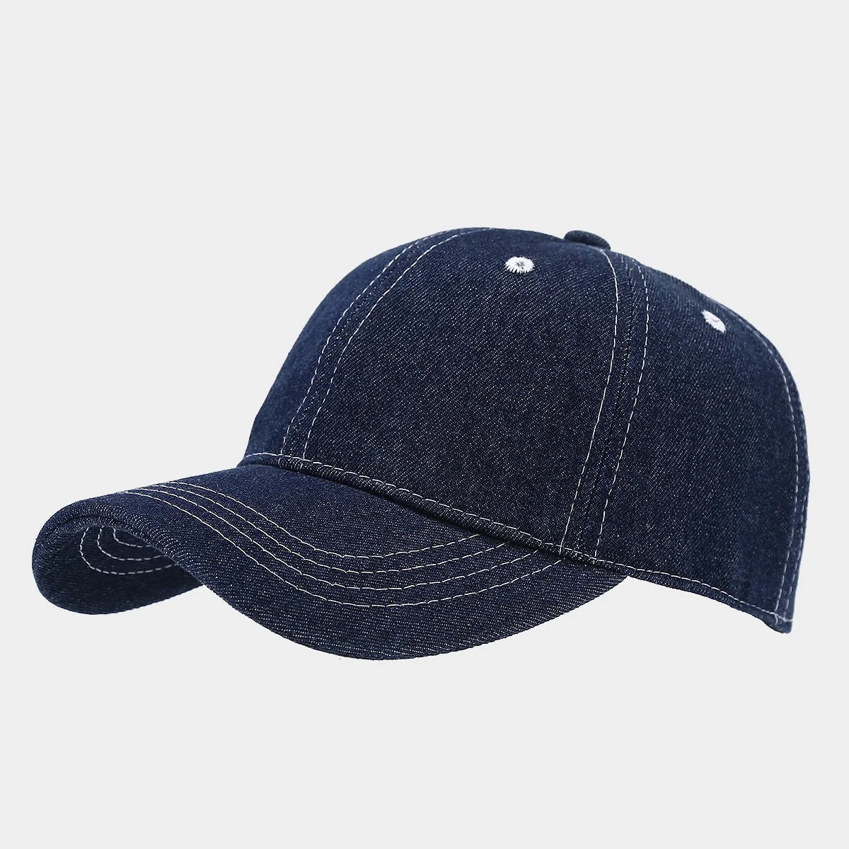 Baseball Cap Men Women Denim Curve Bill Fitted Hat Sun Protection Accessory For Golf Holiday Running Sports Beach Hiphop Outdoor