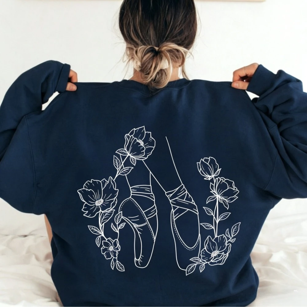 Sudadera Casual de Ballet para Bailarina, Jersey de Invierno para Mujer, Sudadera Holgada de Manga Larga, Cálida, Regalo para Bailarina