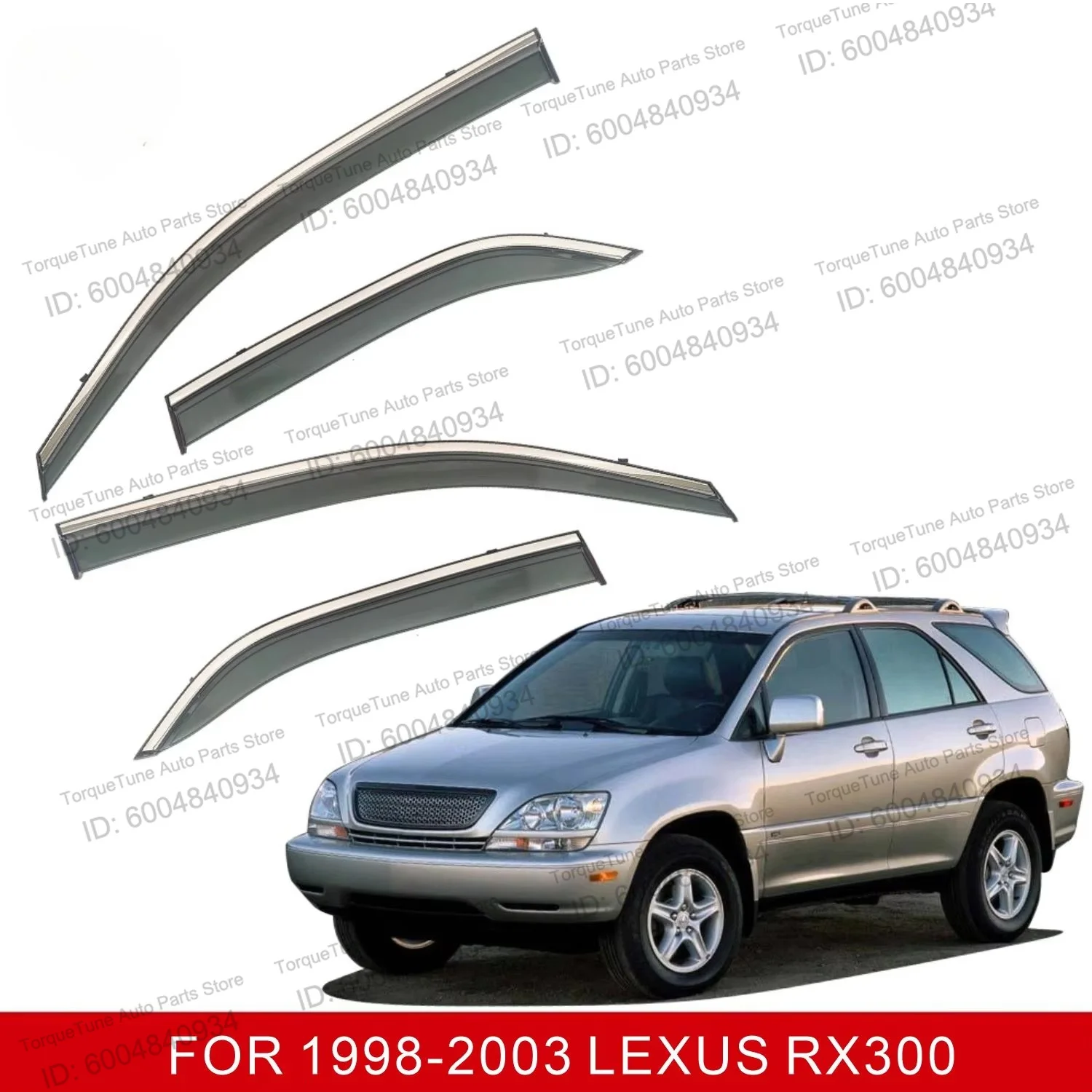 High Toughness PC+SS Trim Visor Fit LEXUS RX300 RX330 1998-2009 Anti-Crack Dustproof Rain Protector