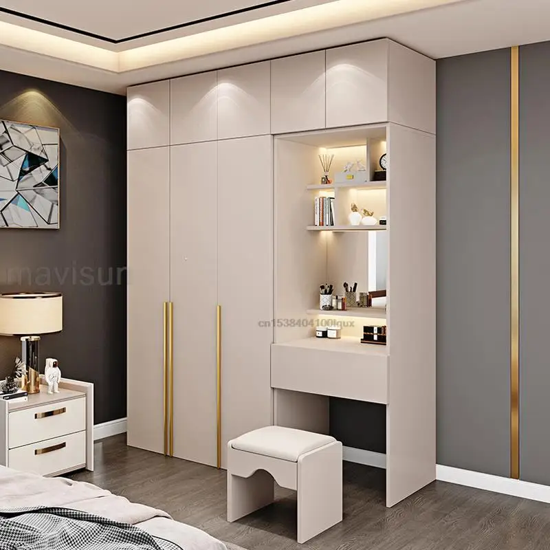 Fashion Clothes Cabinets For Living Room Multifunctional Closets With Top Storage Lockers Wooden Bedroom Wardrobe Combination