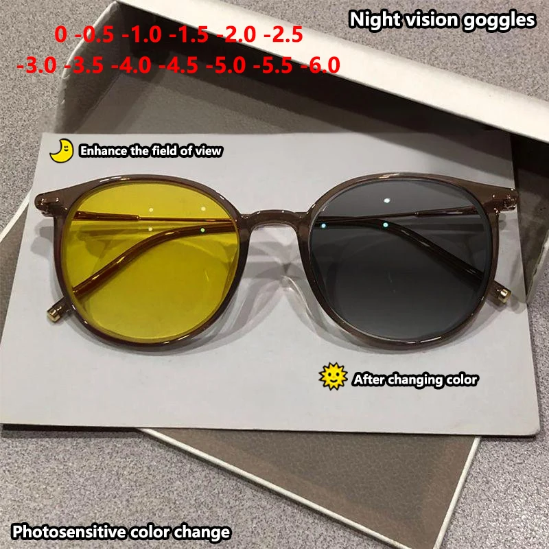 

New Anti-Glare Photochromic Night Vision Glasses, Fashionable Prescription Glasses with Degree Correction, Day and Night Dual-Use, Unisex