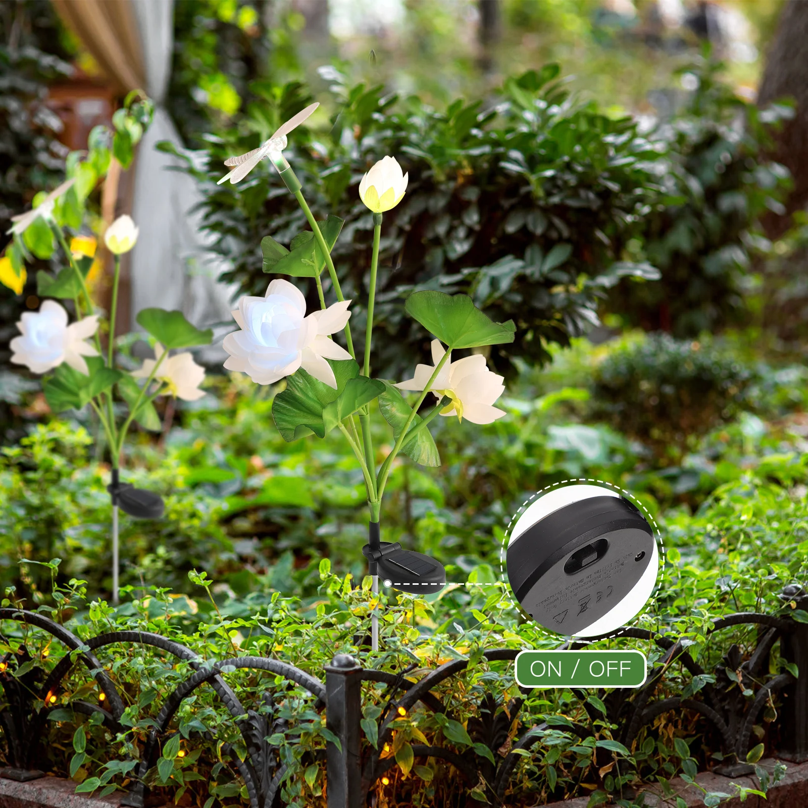 

Solar Lotus Lights Outdoor Yard Garden Pathway IP44 Waterproof Solar Powered Energy Saving Practical L Lamp
