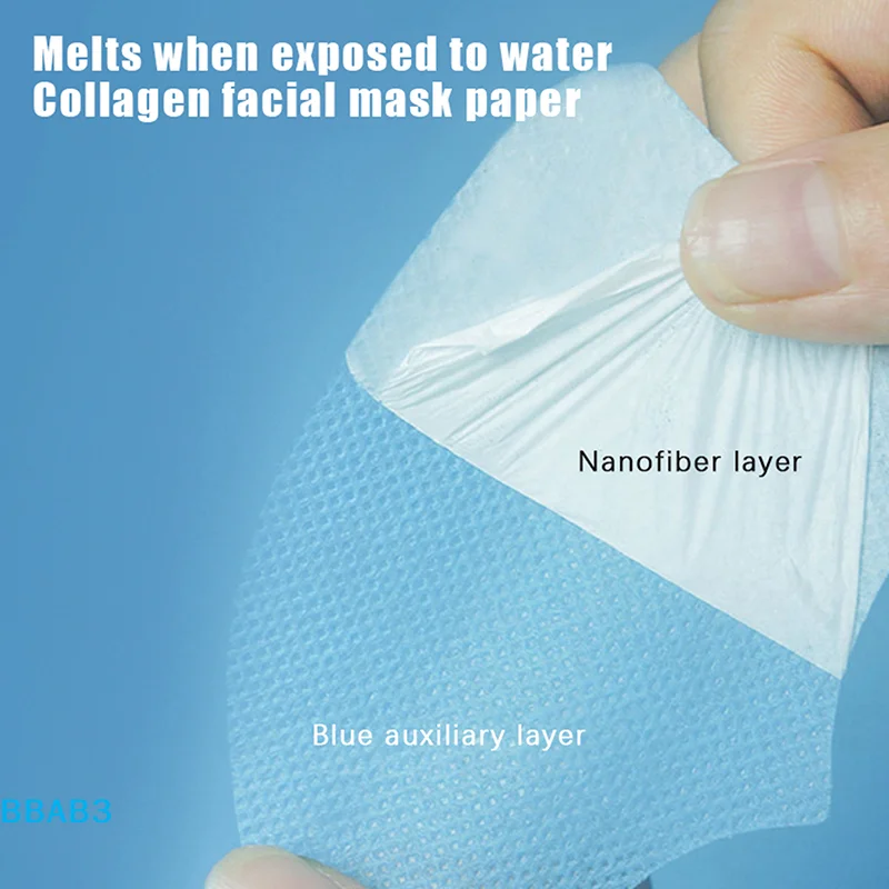 【B】قناع الوجه الورقي القابل للذوبان من فيلم الكولاجين، ملصق الوجه والجلد والخد، خطوط التصحيح للجبهة، رقع لشد العناية بالبشرة ومضاد للشيخوخة
