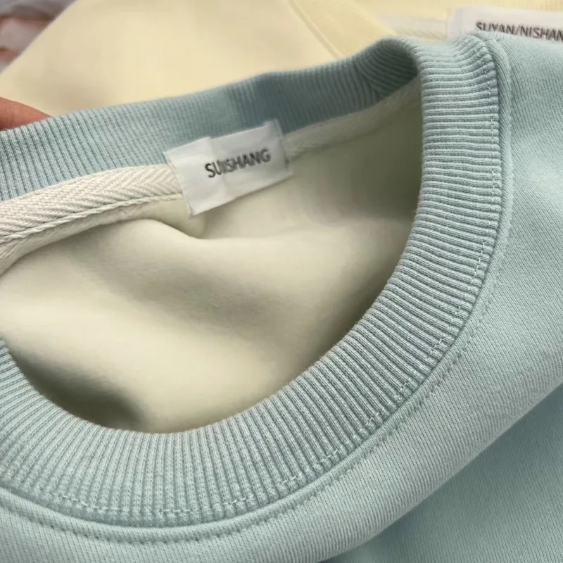 ملابس نسائية Y2K بلوزات فضفاضة تناسب المألوف مريحة الشتاء سستة الاتجاه ملابس بسيطة للجنسين الجولة الرقبة Harajuku #2