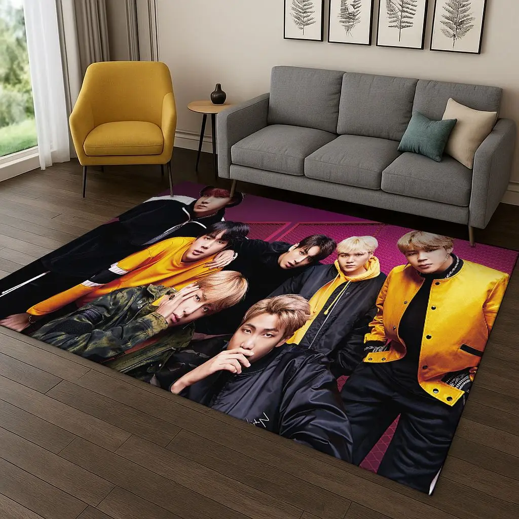 Kpop Star B-BTS Kim JIN SUGA V السجاد البساط لغرفة النوم غرفة المعيشة أريكة المنزل ممسحة ديكور المنزل ، منطقة البساط سجادة أرضية غير قابلة للانزلاق هدية #1