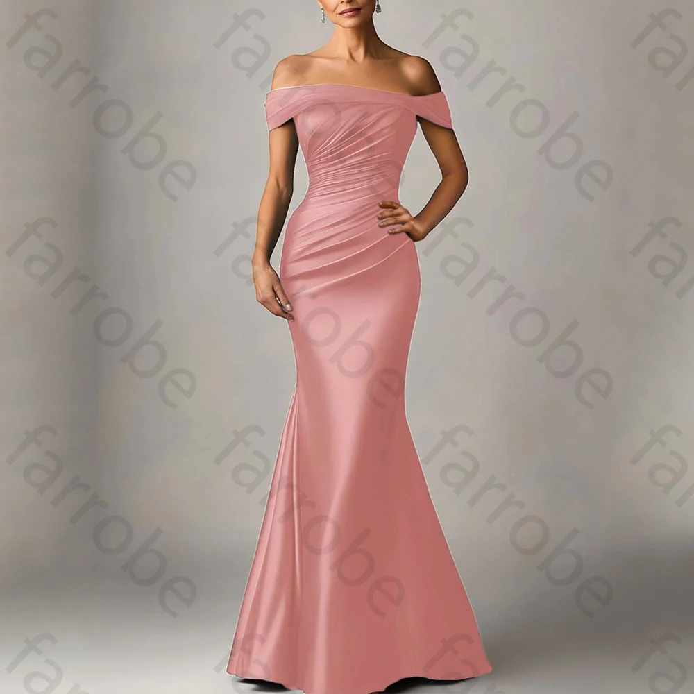 

Элегантные атласные вечерние платья с открытыми плечами и рюшами, изысканные сексуальные платья высокого качества для выпускного вечера для женщин по индивидуальному заказу