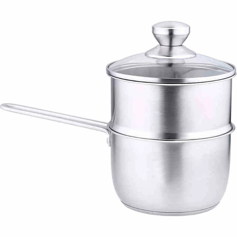 

Stainless Steel Cooking Pot Milk Pot with Ergonomic Handle Easy to Use Ideal for Instant Noodles Sauces Desserts Salads