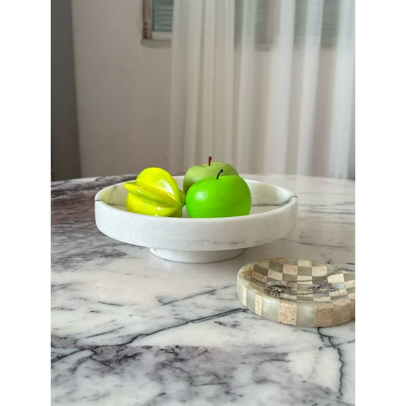 Wabi-sabi Style Cave Stone Fruit Plate Fruit Basket Living Room Designer Art Tray Model House Zen-style Hotel Decorative Item