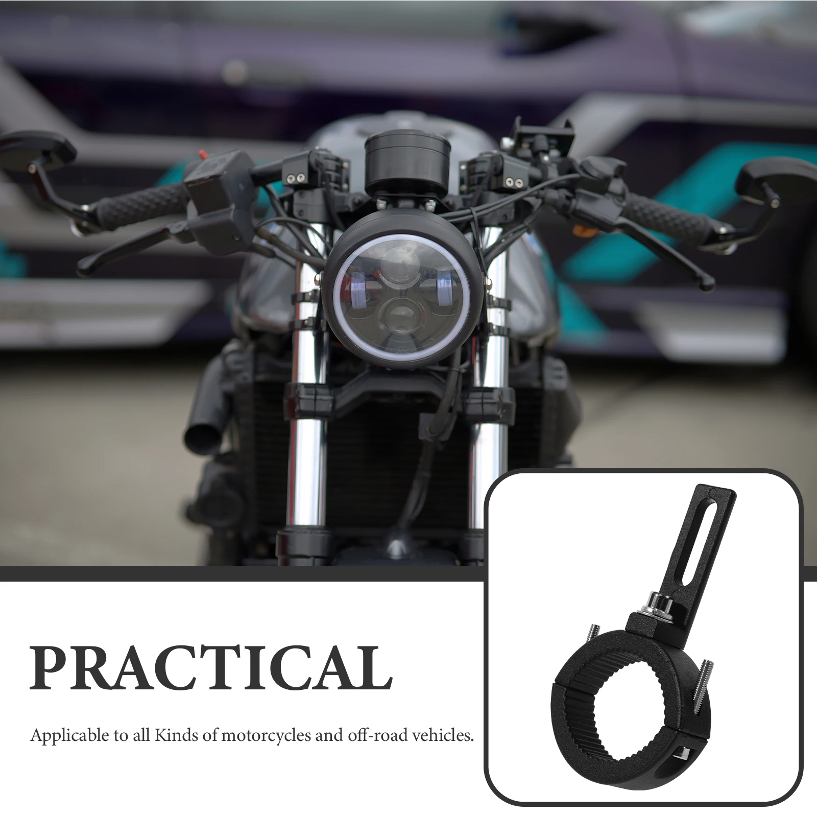 

Motorcycle Headlight Bracket 38 6cm Diameter Black Color Fits Most Bikes Headlamp Mount No Drilling Stable Design Easy