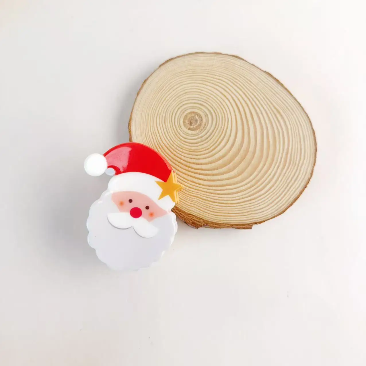 

1pcs New Christmas Glitter Acrylic Hair Clip Santa Claus Hair Clip Female Sweet Temperament Shark Clip Hair Accessory