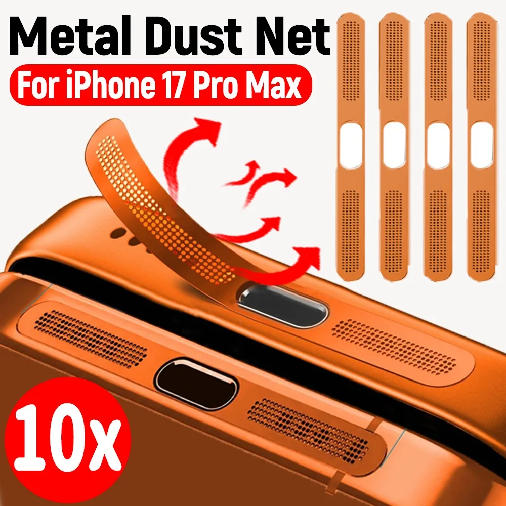 

Orange Metal Dustproof Net Cellphone Earpiece Speaker Hole Anti-dust Mesh for IPhone 17/17 Pro/17 ProMax Dust Cover Cleaning Kit