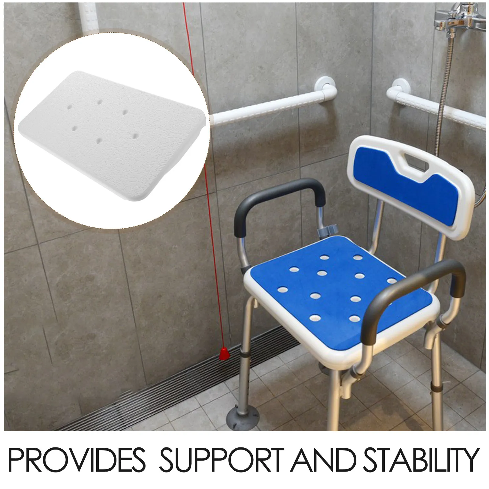 Bath Chair Seat Board Replacement Durable Plastic Shower Stool Walker Seat Part Bathroom Accessory