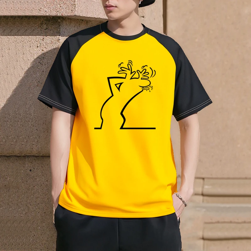 

Men's Classic Raglan Sleeve T-shirt Men's Fashion Solid Color Short Sleeve Raglan Sleeve T-shirt Street leisure Sports T-shirt