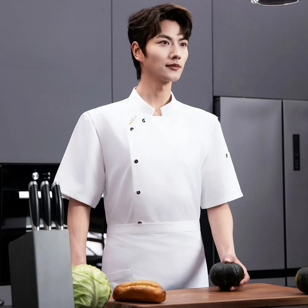 ملابس عمل الشيف بأكمام طويلة للرجال للخريف والشتاء، ملابس الخبز، تقديم الطعام في المطاعم الغربية، فندق المطبخ