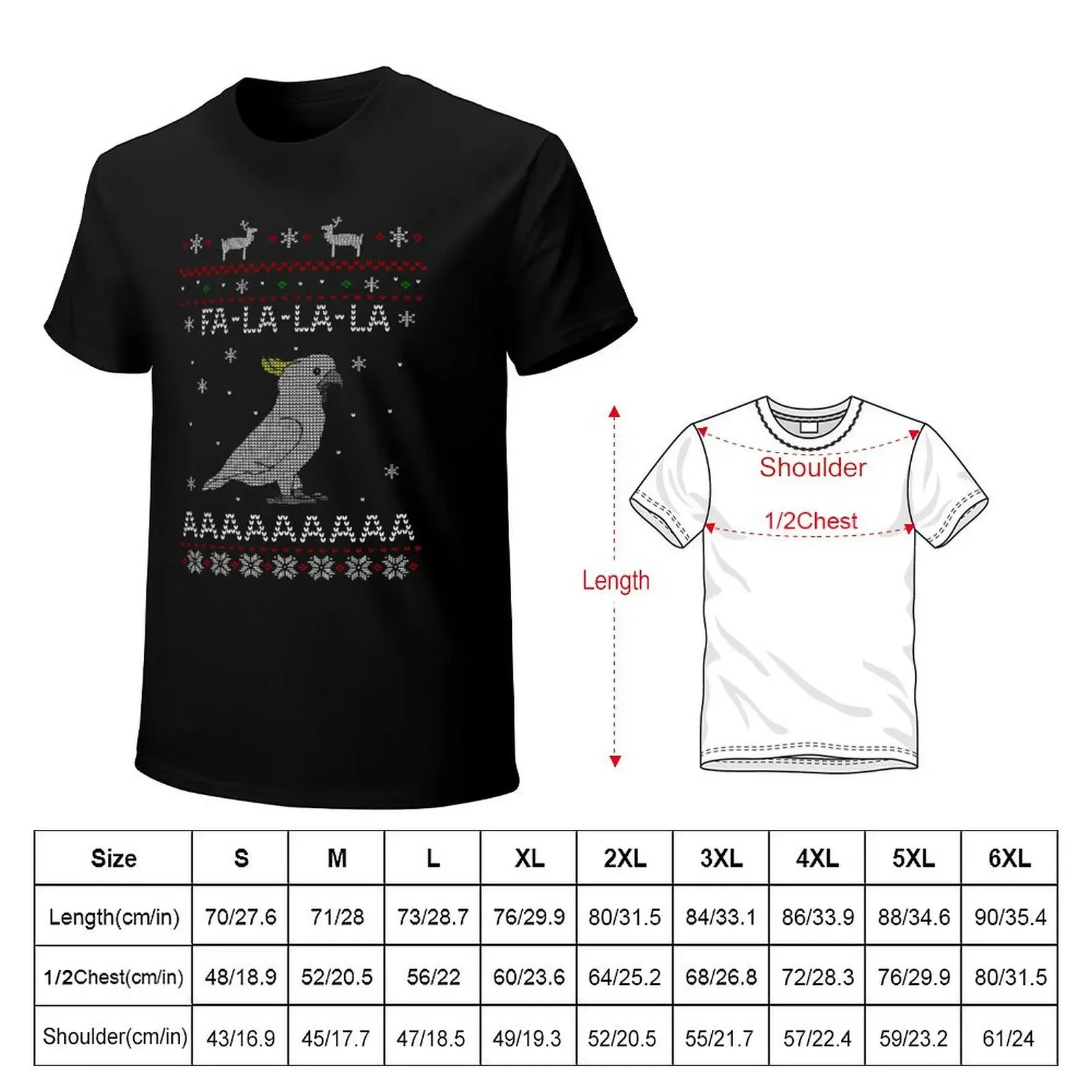 FA LA LA Ugly Christmas Sulphur Cockatoo T-Shirt for a boy anime stuff plus sizes anime tshirt plain black t shirts men