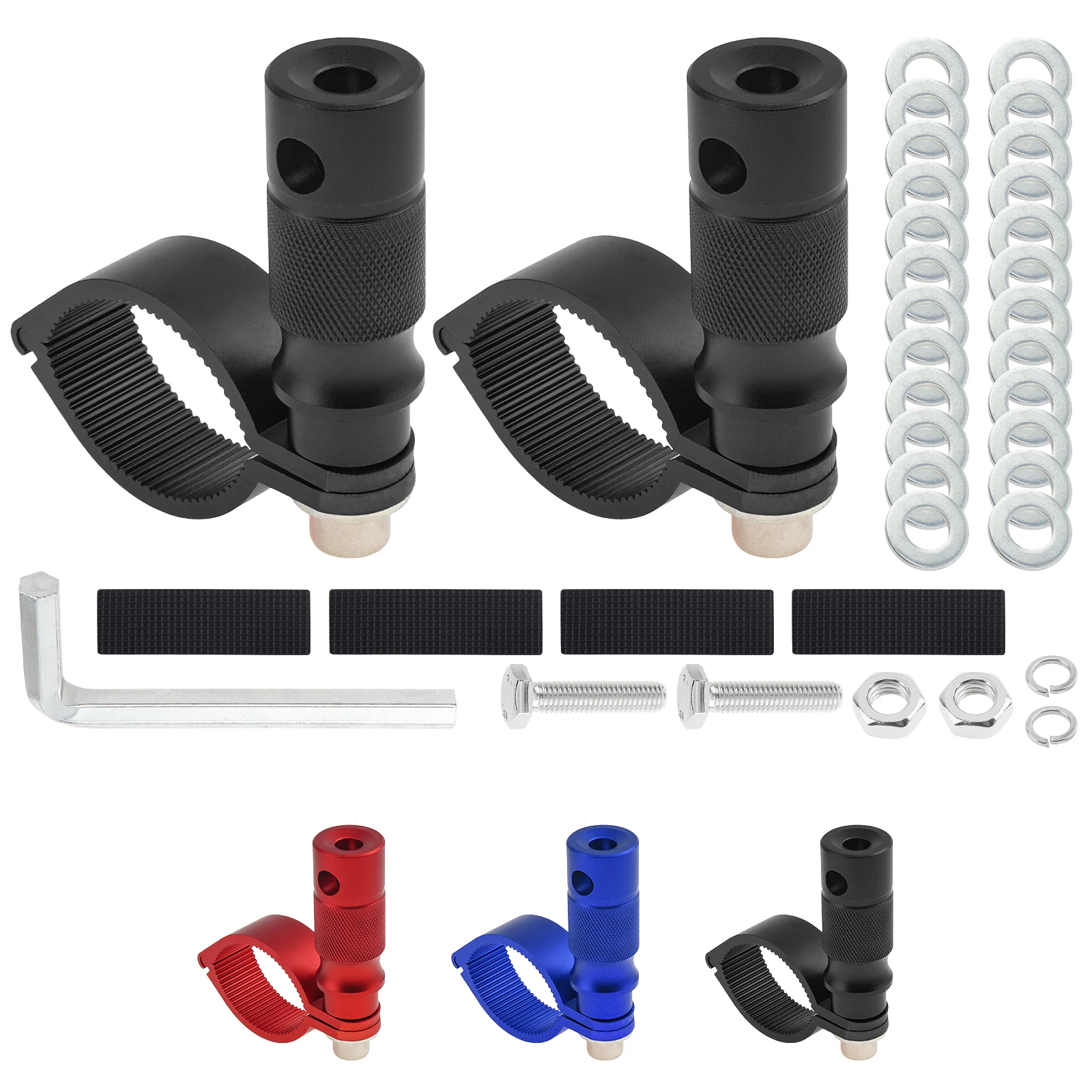 

2pcs Adjustable Motorcycle Spotlight Mount Clamp Aluminum Alloy Handlebar Bumper Auxiliary Fog Light Headlight Fixing Bracket