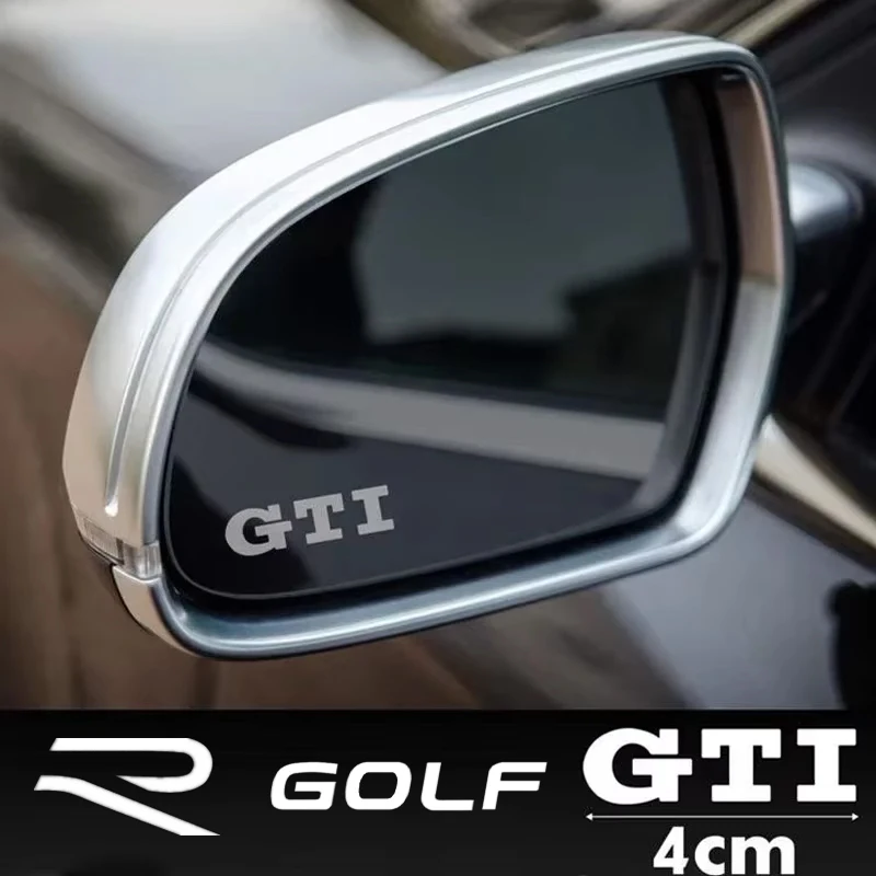 2Pcs Car Styling Rearview Mirror Stickers Decor Decals for Volkswagen VW Rline R Line GTI Golf 3 5 8 7 MK3 Auto Accessories