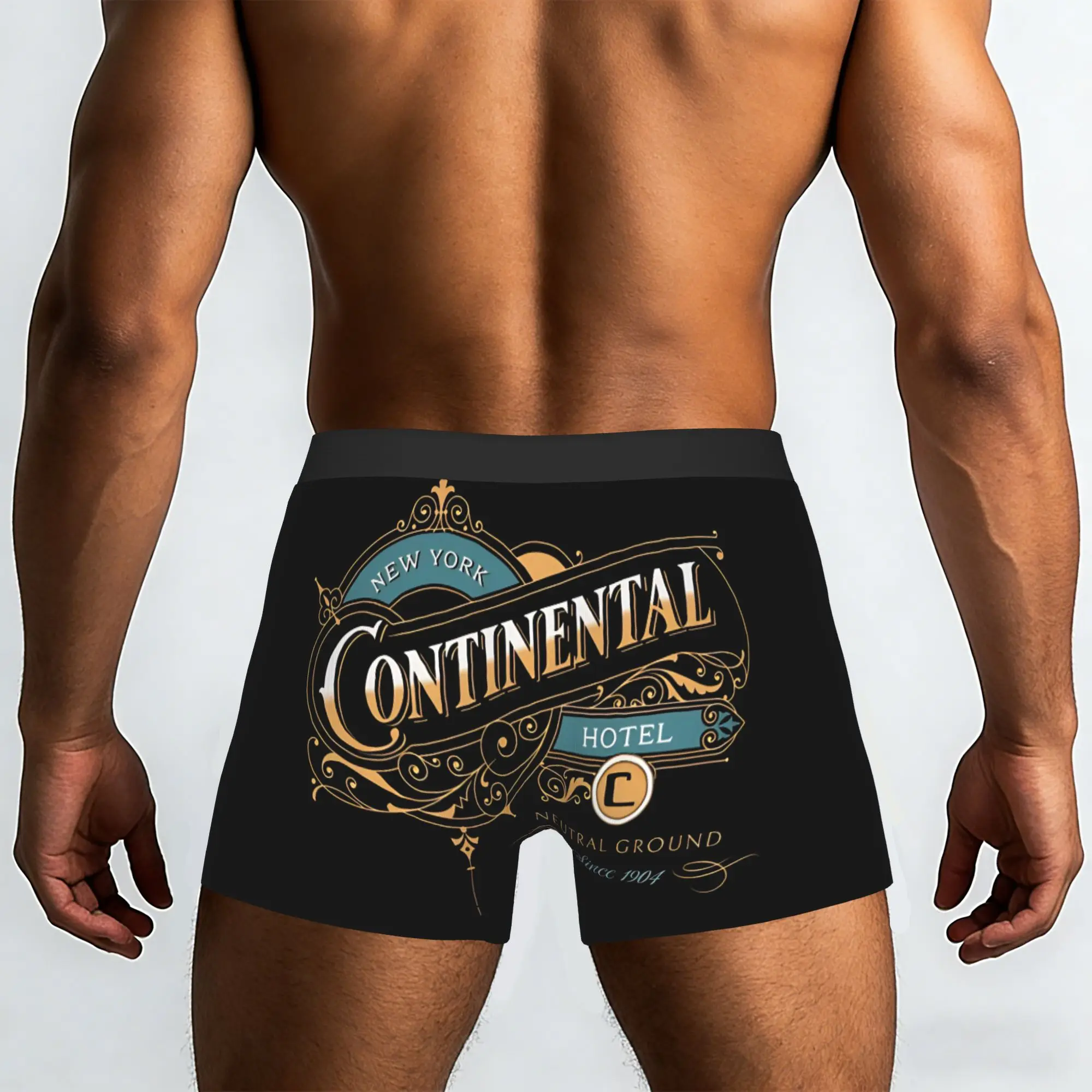 New York Continental Hotel Vintage  John Wick Underpants Breathbale Panties Male Underwear Comfortable Shorts Boxer Briefs