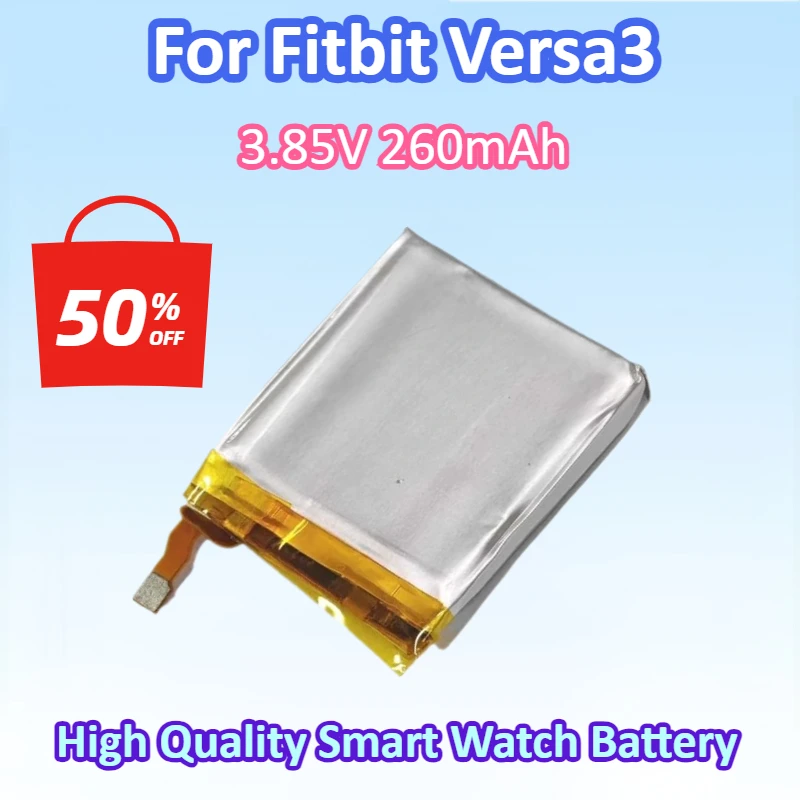 Newest 352325 3.85V 260mAh Lithium-ion Rechargeable Battery for Fitbit Versa3 High Quality Smart Watch Replacement Battery