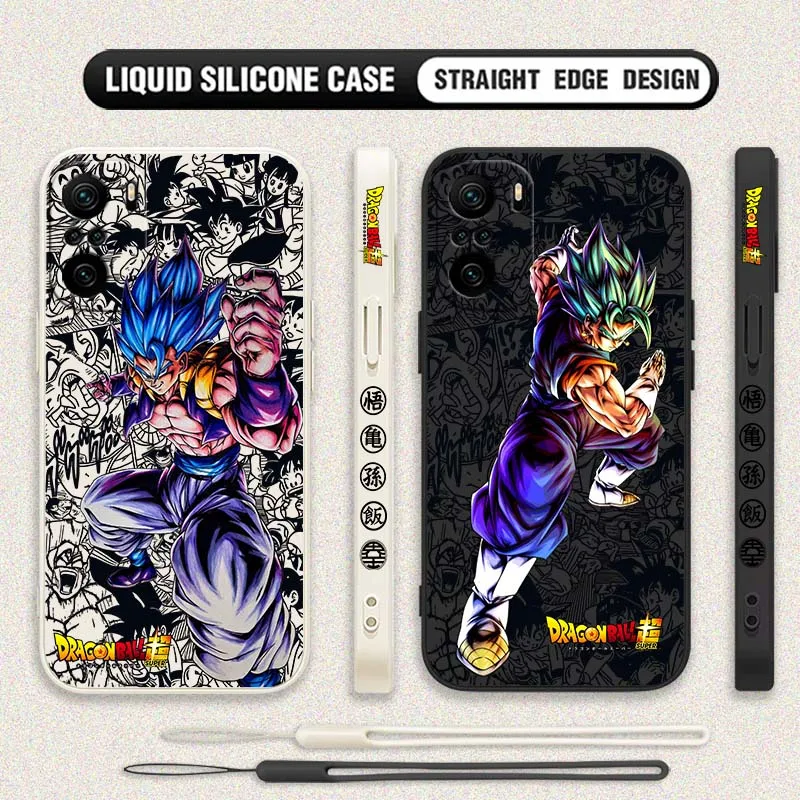 D-Dragon Ball Son Goku Cool Cover For Xiaomi Redmi Note 14 13 12 11 10 9 8 Pro Plus 4G 5G Liquid Left Rope Phone case