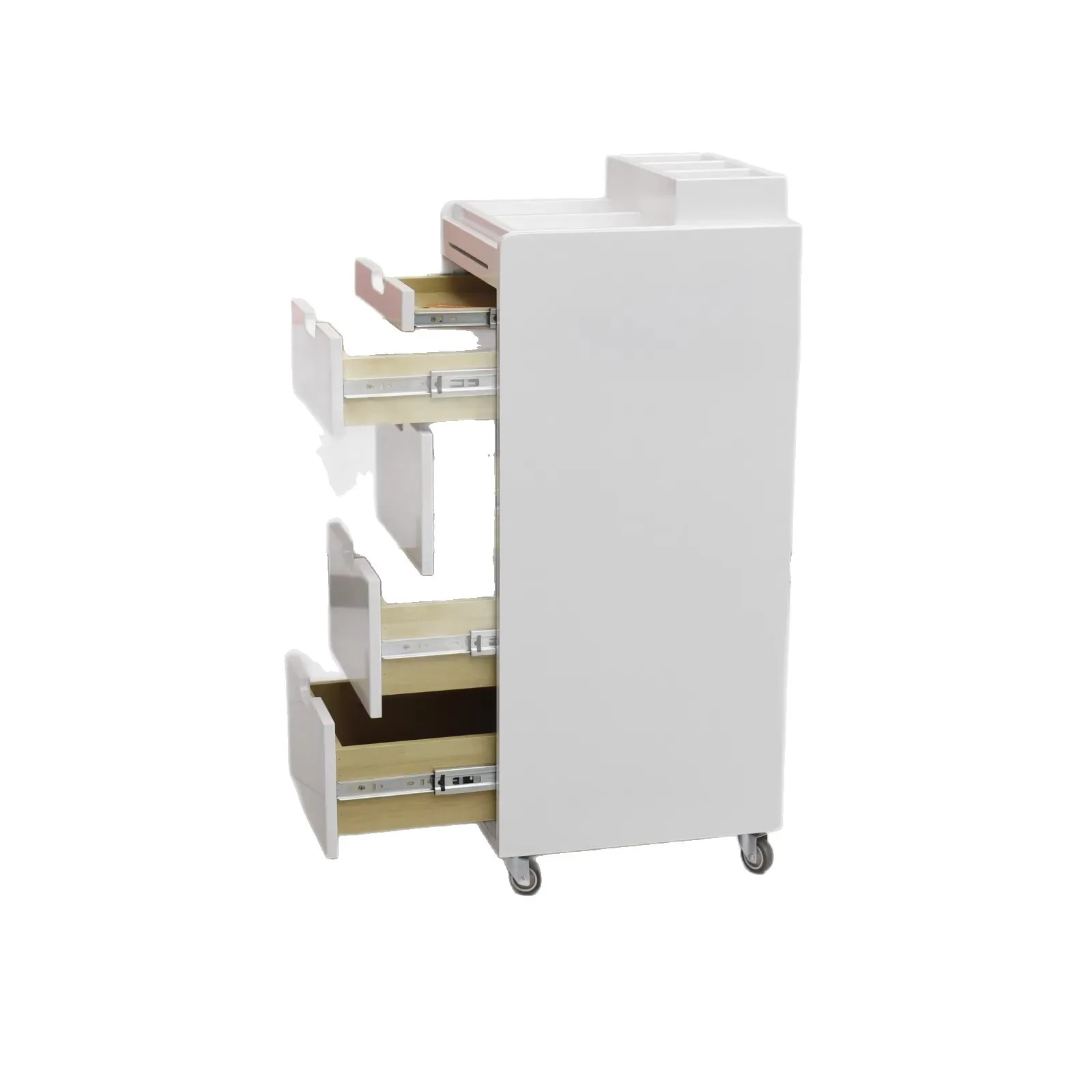 le-Modern Multi-Functional Wood Storage Rack and Trolley New Barber Shop Hair Salon Tool Cabinet for Living Room Application#