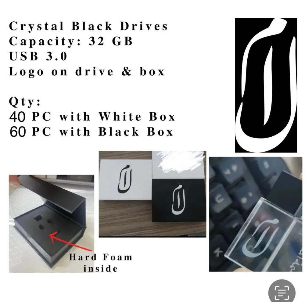 

Free Custom LOGO Color Metal Crystal USB3.0 32GB Flash Drive and box