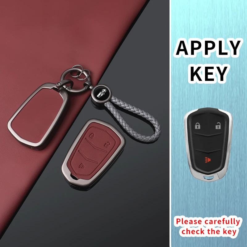 For Cadillac ATS-L XTS XT4 XT5 XT6 CTS CT6 ATS 28T SRX Escalade Zinc Alloy Leather Car Key Protective Case car kry gadgets