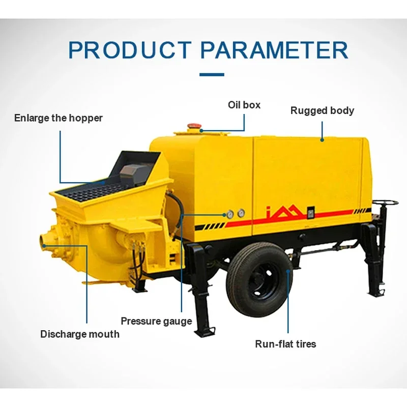 YG Self Loading Mobile Hydraulic Pump Concrete Mixer Concrete Pump with Mixer Trailer Self Loading Concrete Mixer with Pump