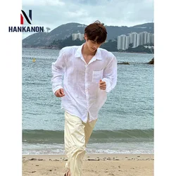 100% cotton casual menswear, summer sun protection lightweight long-sleeve shirt.White dress shirt for everyday commuting.