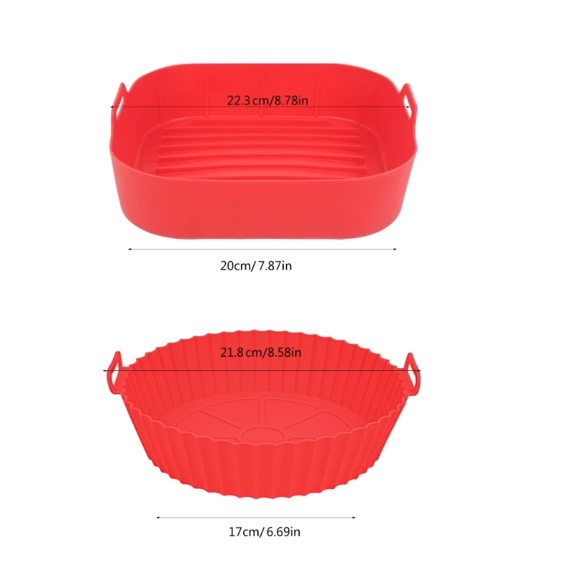 3Pcs 에어 프라이어 실리콘 라이너재사용 가능한 에어 프라이어 라이너 실리콘 냄비 오븐 라이너 베이킹 스퀘어 라운드 에어 프라이어 드롭 배송
