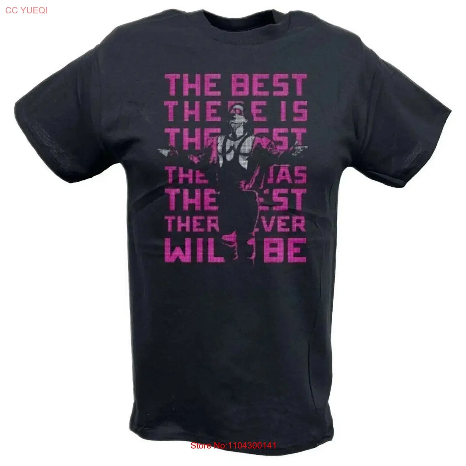 Camiseta Negra Vintage Bret Hart The Best There Is Repeat Logo con Gráfico Lavado, Suave y Elástica, Versátil, a la Moda, Casual para Hombre