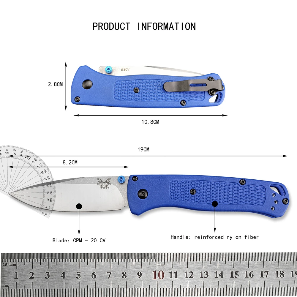 BM 615BK Rukus Tactical Assisted Folding Knife S30V Blade G10 Handles Outdoor Fishing Bailout Pocket Knives Fruit Cutting Tools