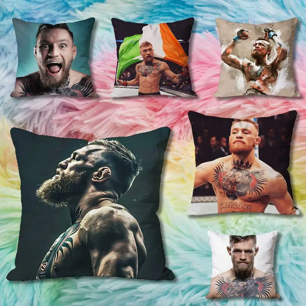 C-Conor M-McGregor Anime Celebrity Merchandise All-Match Printed Pillow Case Sofa Car Office Room Decoration Protector