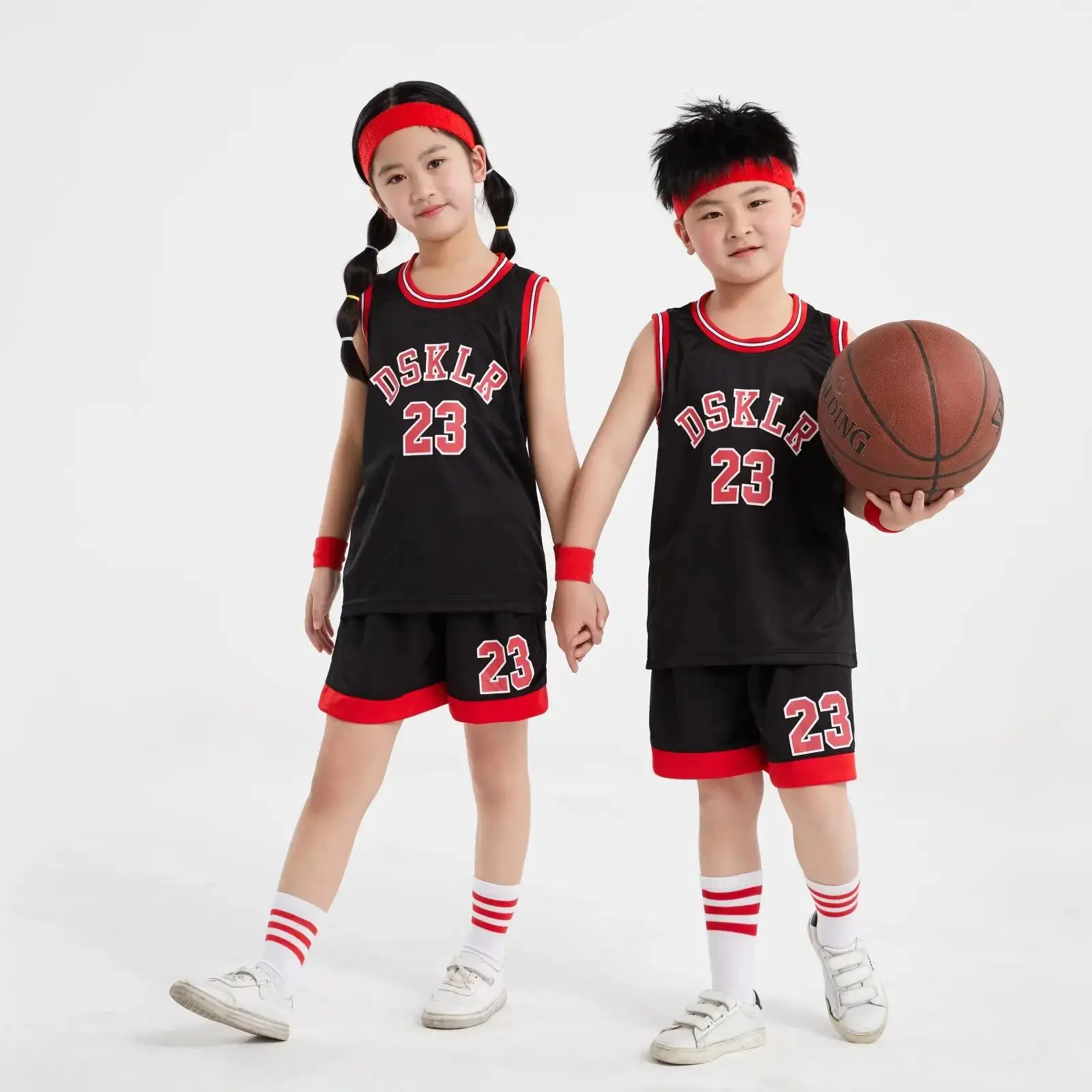 NEW 24/25 Children\'s clothing suit boy girl Fans Basketball Jerseys Bull 23  game team uniform training  Vest and shorts