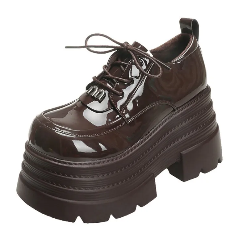 

Осенние женские лакированные кожаные массивные кроссовки, меховые лоферы, зимние теплые плюшевые повседневные зимние туфли на высоком каблуке 10 см на платформе, женские туфли на плоской подошве