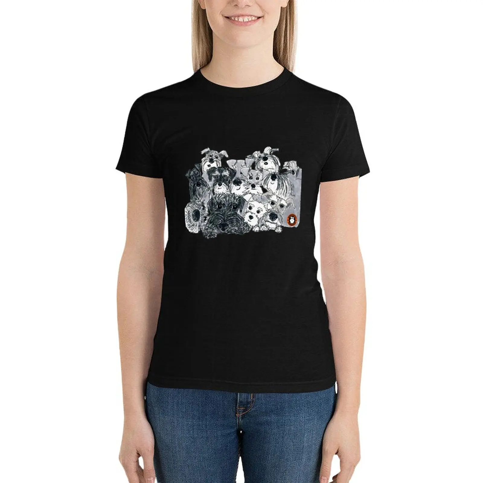 Did Somebody Say Walk cover artwork for Schnauzerfest T-Shirt female summer clothes Female clothing tshirts for Women