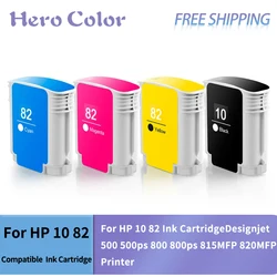 4Color For HP 10 82 Replacement Ink Cartridge Compatible For HP Designjet 500 500ps 800 800ps 815MFP 820MFP Printer