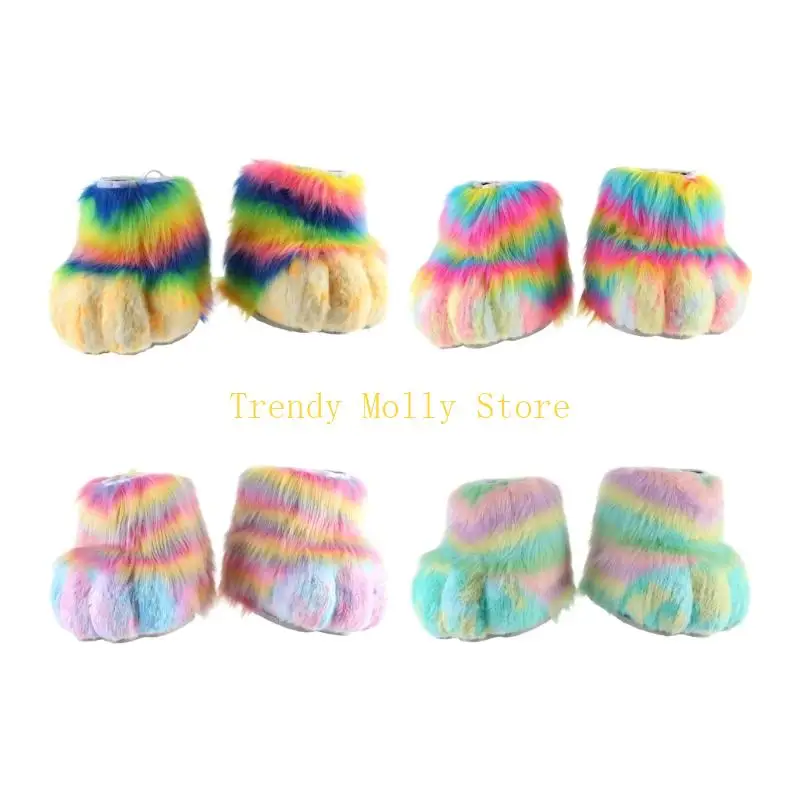 

N5KB CATS Wolf Dog Foxes Feursuit Feep Leats лапы для лапы для лапы пушистые сапоги косплей костюмы животных аксессуаров для