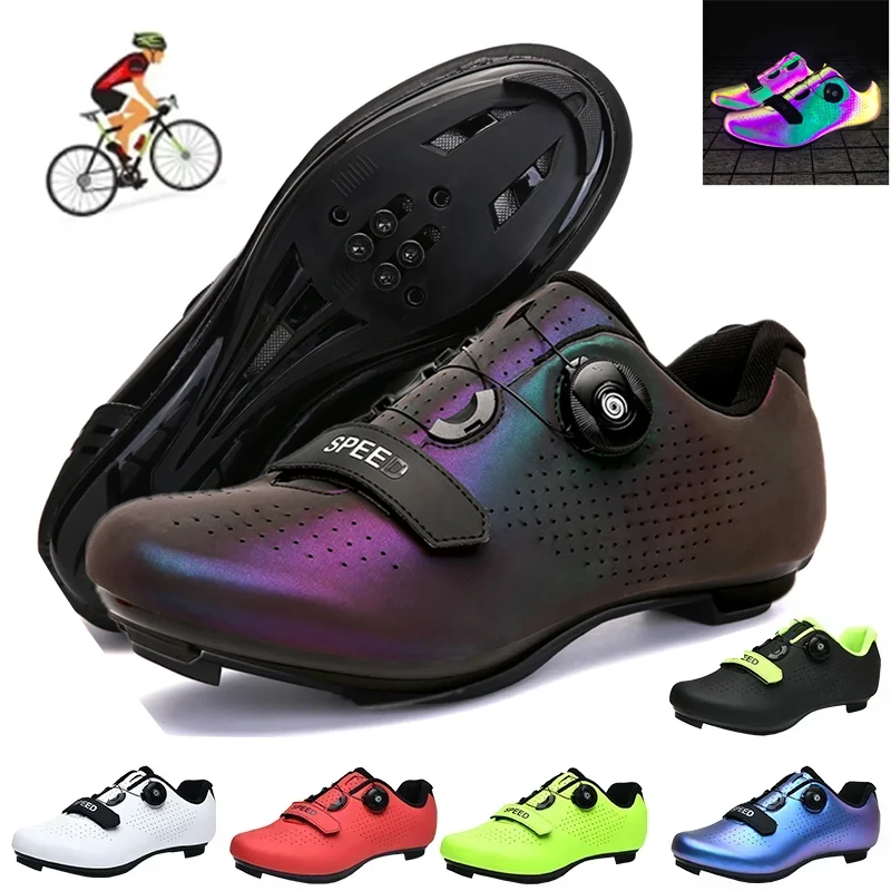 

New Cycling Shoes Road Bike Men Racing Contest Self-Locking Speed Bicycle Sneakers Women Spd Cleats Cycling Footwear