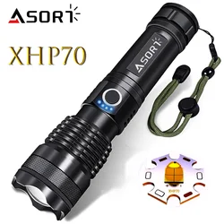 Flashlight xhp70 Most Powerful LED Rechargeable Lantern usb Zoom 18650 Battery 26650 torch Best Camping, Outdoor & Emergency use