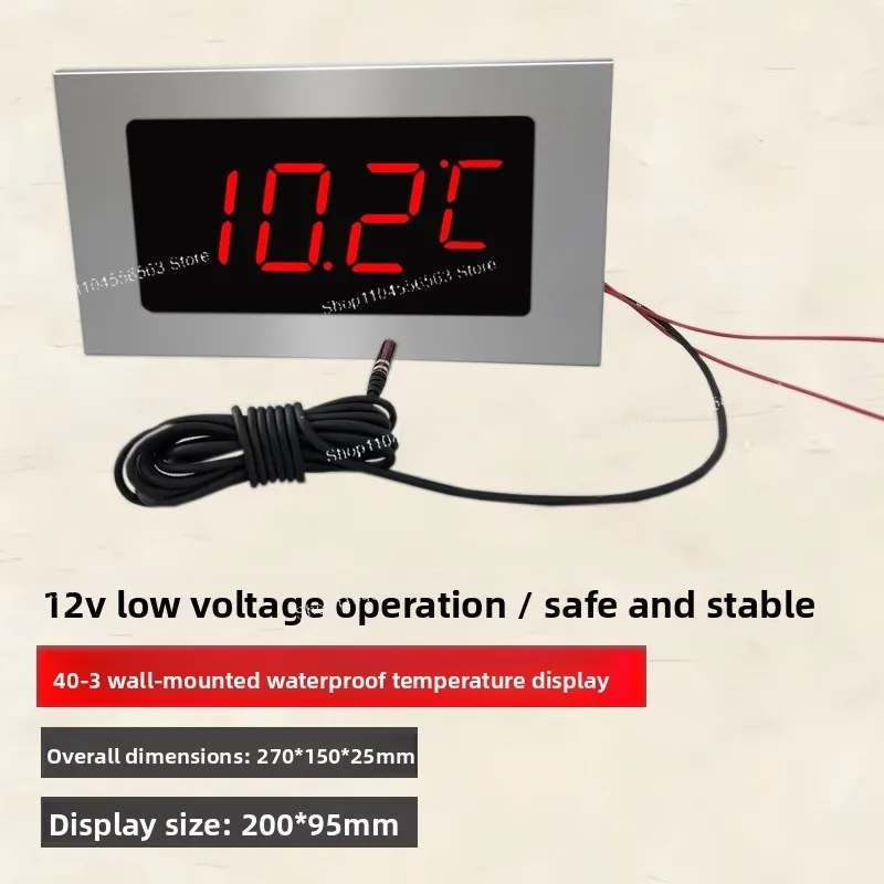 High-precision waterproof large-screen temperature monitor, suitable for livestock farming, saunas, steam showers, etc.