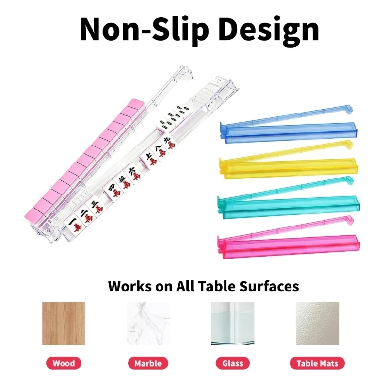54DA Set Of 4 Modern Acrylic Mahjong Stands AntiSlip Bottom Mahjong Rack For Players