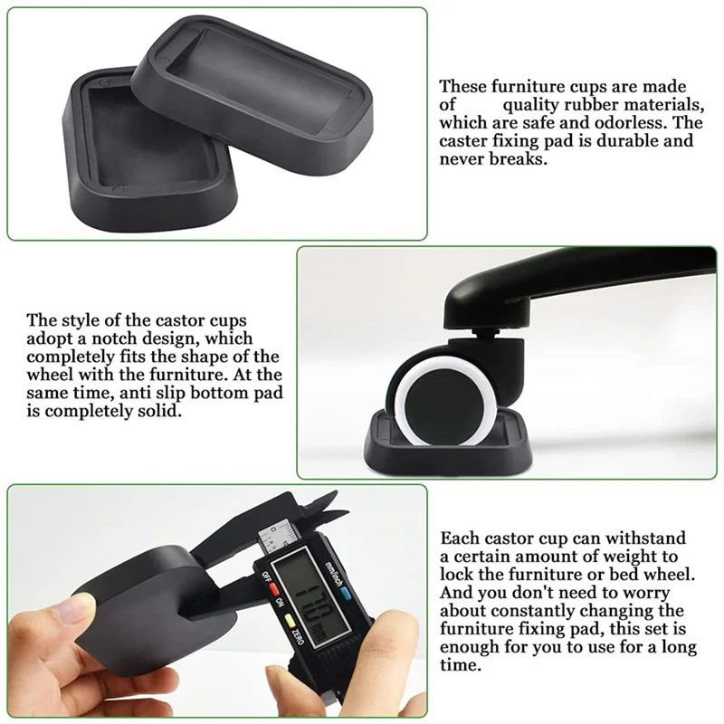 CMHI-5Pcs Universal Simple Installation Computer Chair Stool Wheel Bed,Stopper & Furniture Stopper Caster Cups