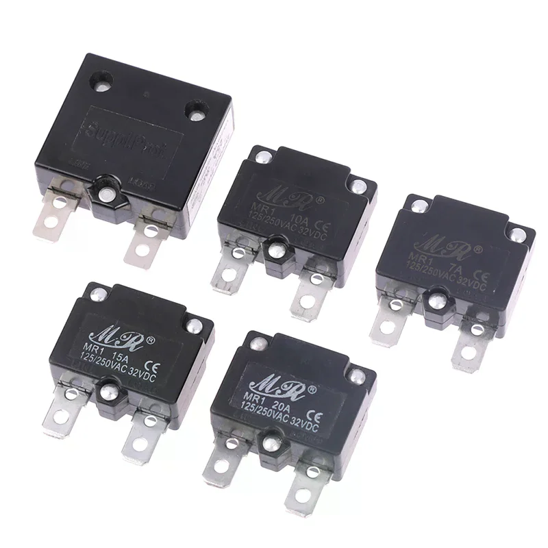 7A 10A 15A 자동 리셋 릴레이 퓨즈 열 스위치 회로 차단기 전류 과부하 보호기 어린이 전기차 액세서리