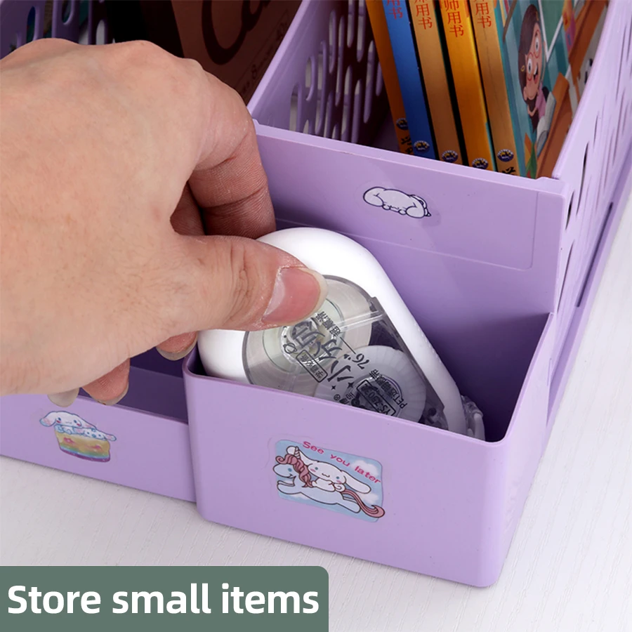 Multi-color file rack folder storage box desktop file box multi-functional file basket multi-layer shelf office bookshelf image 3