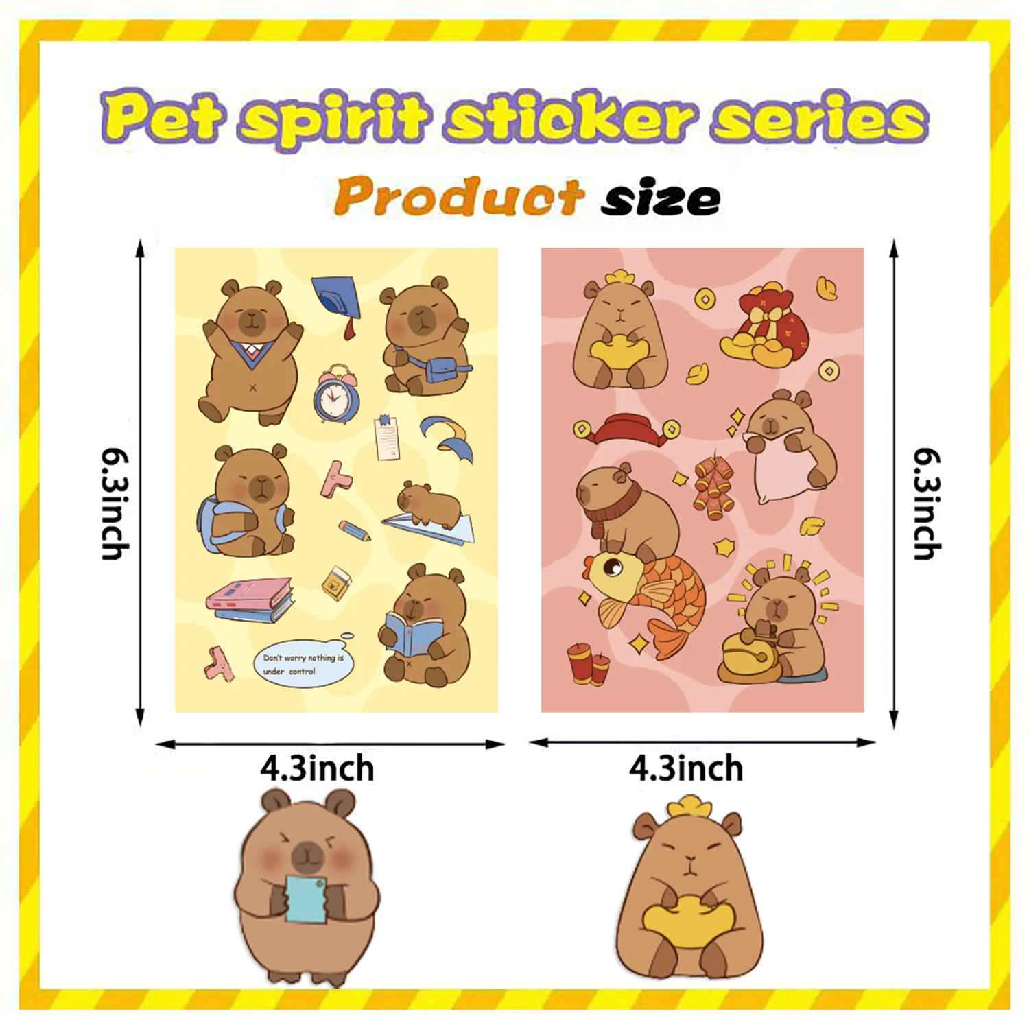 8/16Sheets Cute Cartoon Capybara Stickers Animals Puzzle Sticker Kid Toys Gifts DIY Make-a-Face Assemble Funny Cartoon Decal ﻿