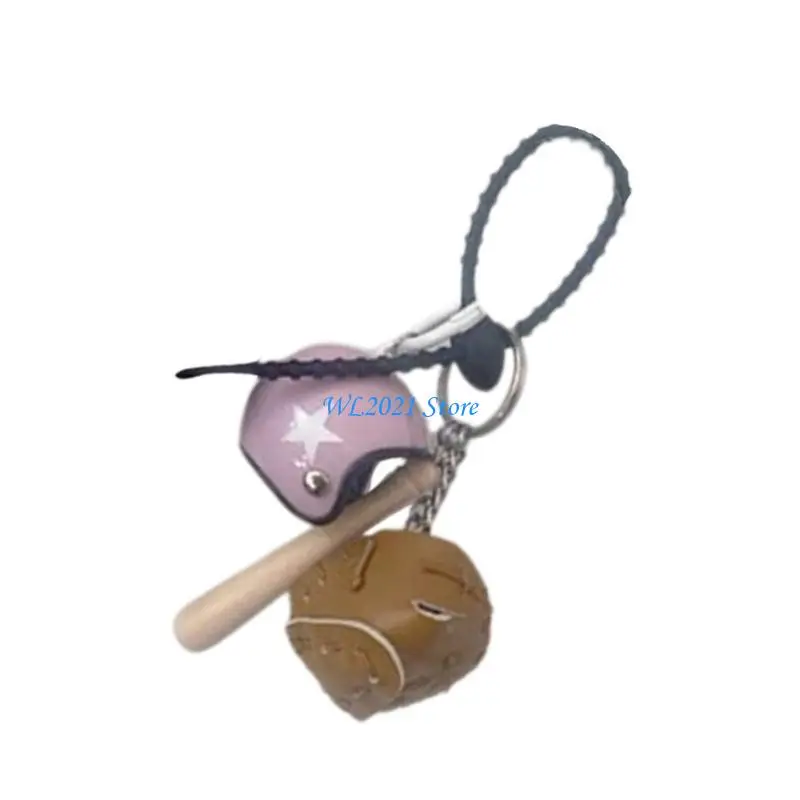 

G5GC Stylish Baseball Keychain with Glove Bat Accessories for Fan and Collectors